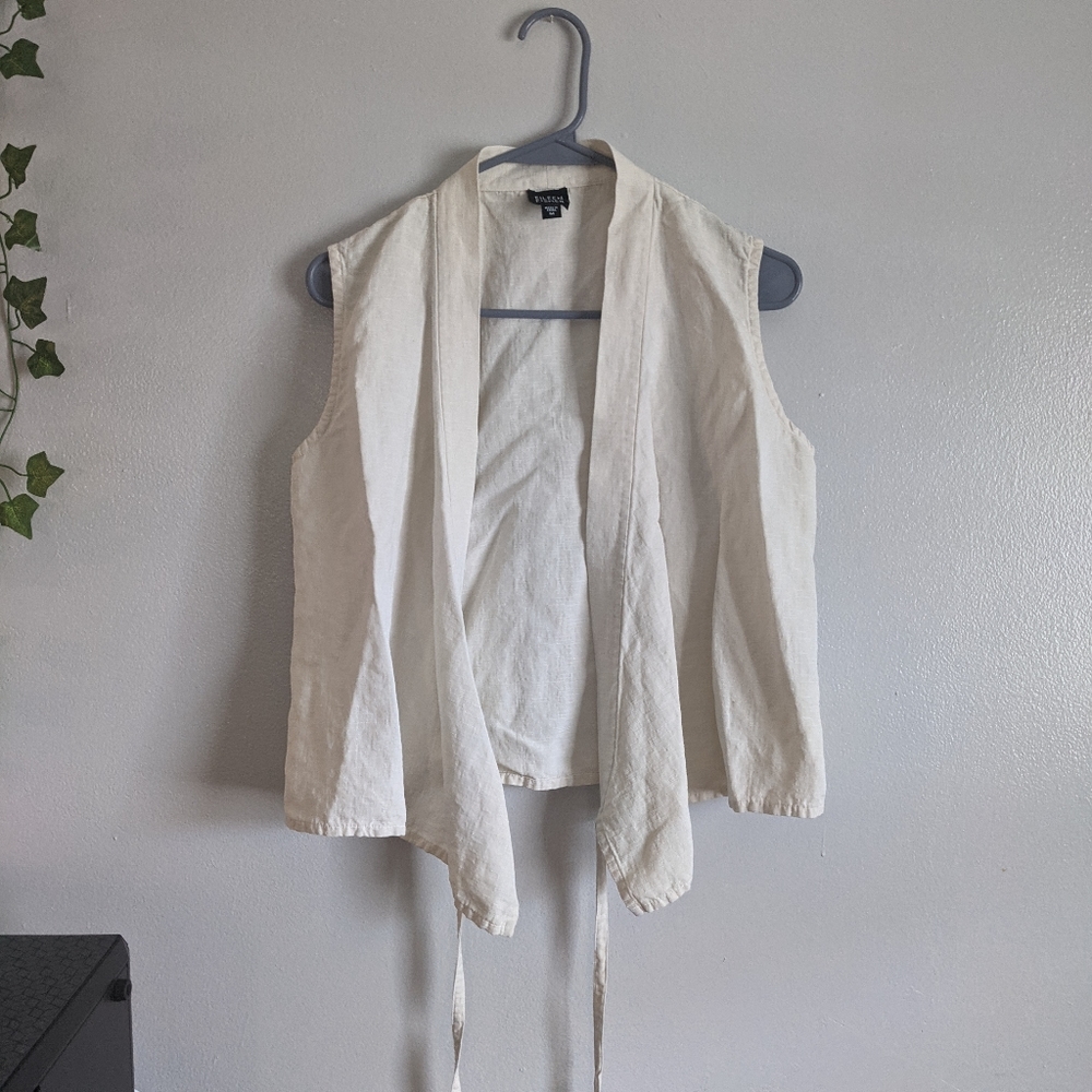 Eileen fisher silk and linen wrap top